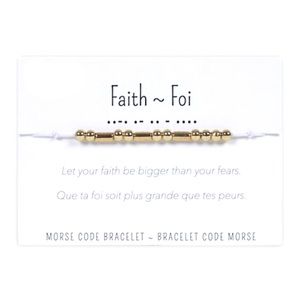 FAITH Morse Code Stretch Bracelet